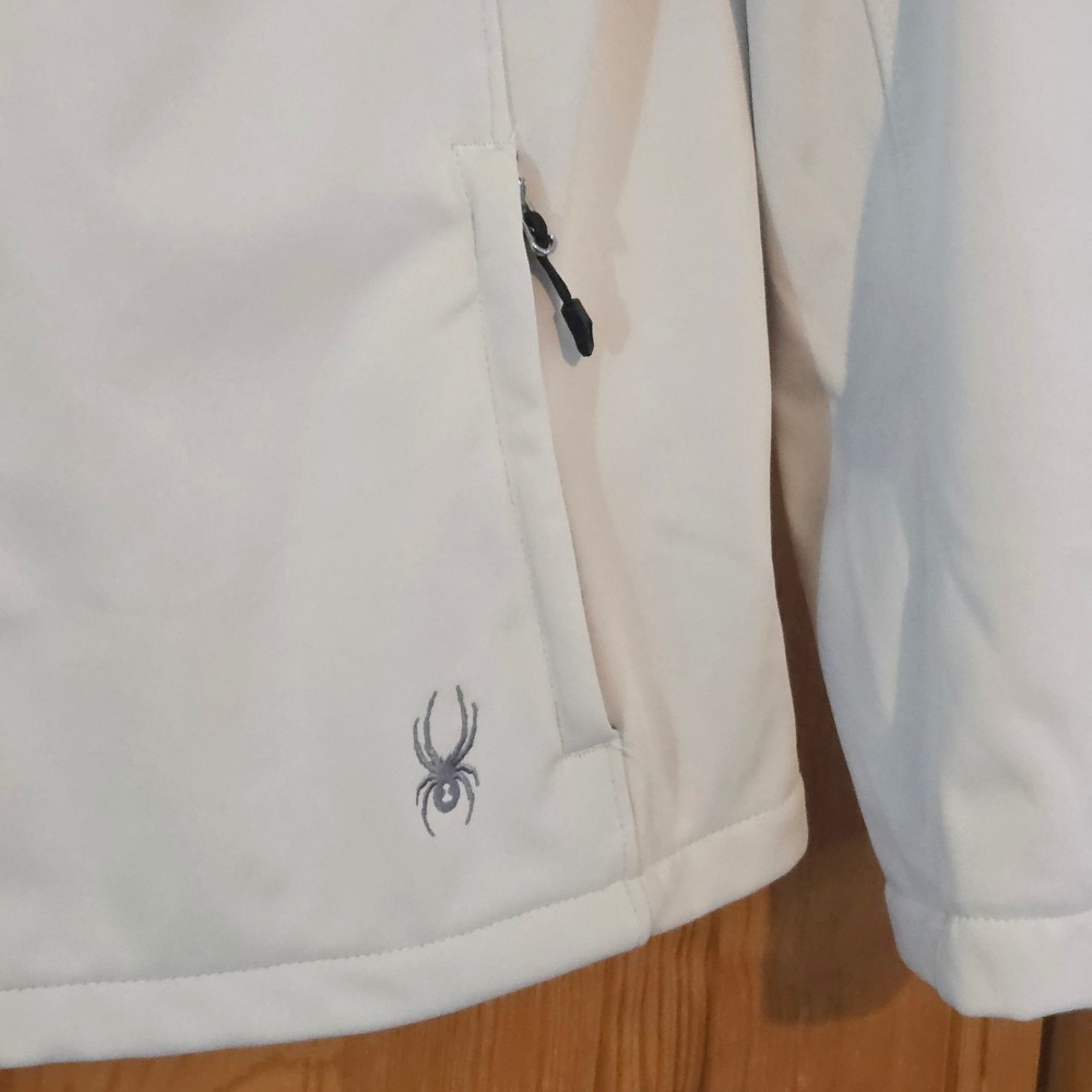 Spyder Womens Off White Hooded Softshell Fleece Lined Jacket Medium - Picture 4 of 8